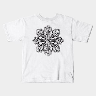 Decorative Snowflake Abstract Winter Ink Art Kids T-Shirt